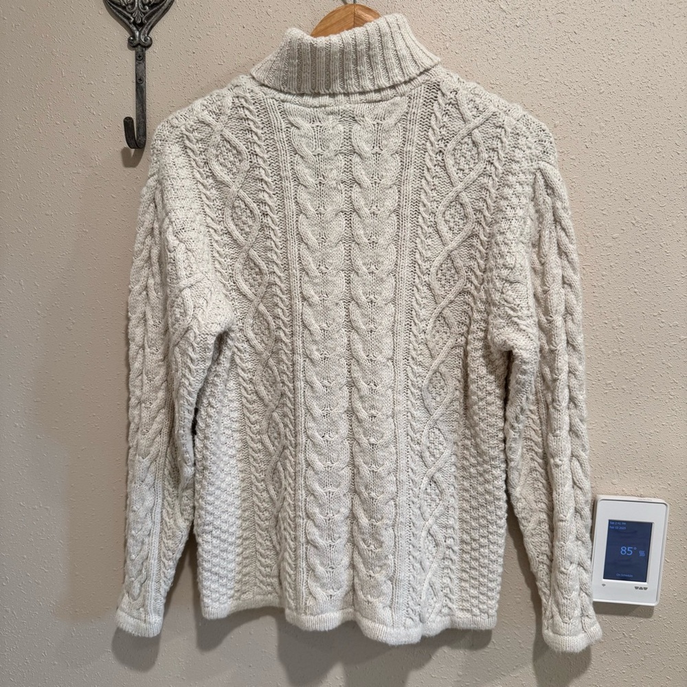 Alps Cable Knit Fisherman Turtleneck Sweater - Picture 4 of 7